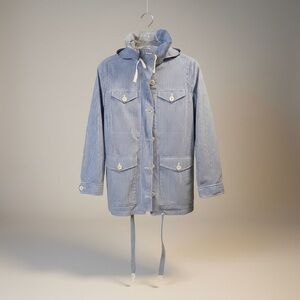 J. Crew Navy and White Seersucker Jacket- NWT